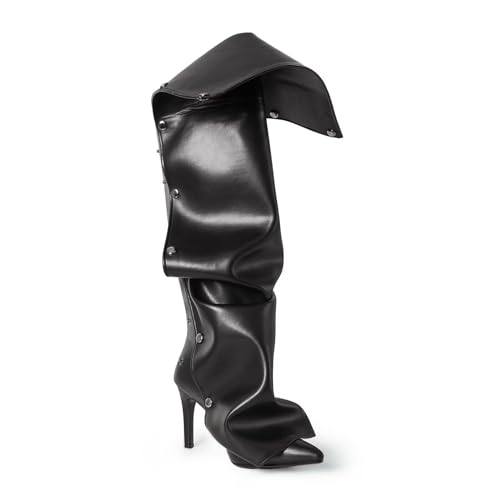 Denim Knee High Boots Shoes