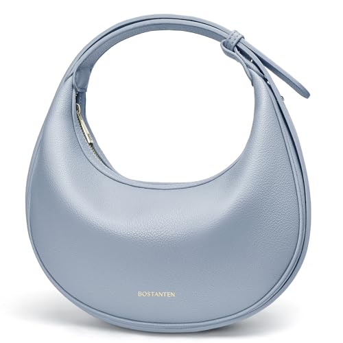 BOSTANTEN Crescent Shoulder Bag for Women Trendy Crossbody Hobo Purse Vegan Leather Clutch Handbag Adjustable Strap