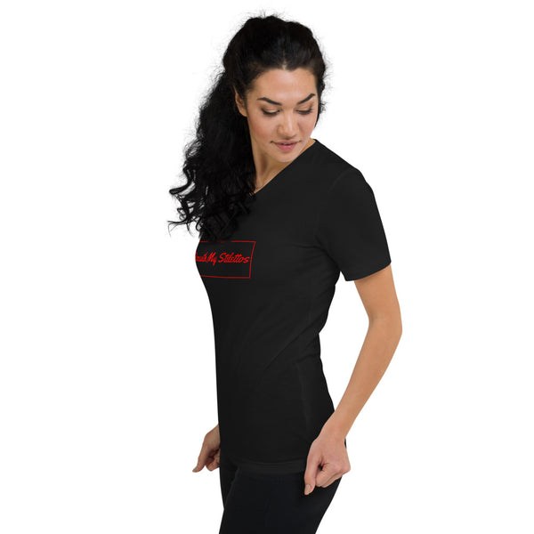 Unisex Short Sleeve V-Neck T-Shirt Red