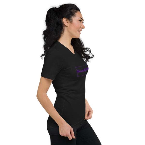 Unisex Short Sleeve V-Neck T-Shirt Purple